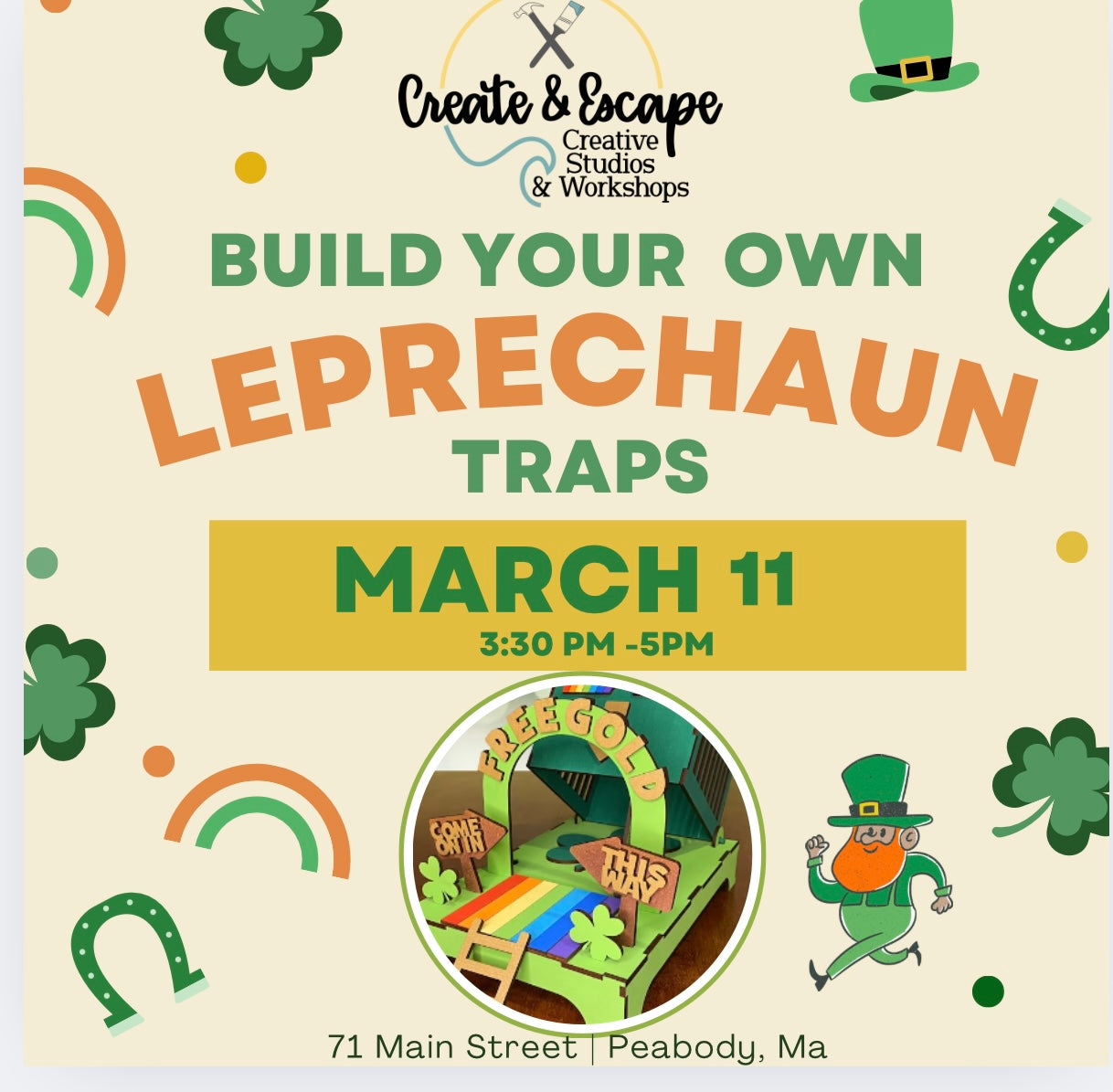 In Studio or DIY March 11! Build your own leprechaun trap! | Open Workshop