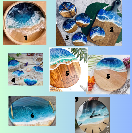 April 5th@2:30pm Beach Resin or Dried Flower Resin Pour | Open Workshop