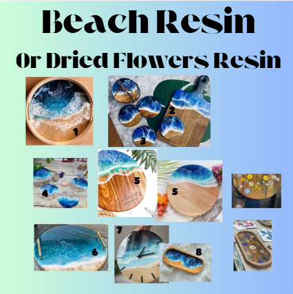 April 5th@2:30pm Beach Resin or Dried Flower Resin Pour | Open Workshop