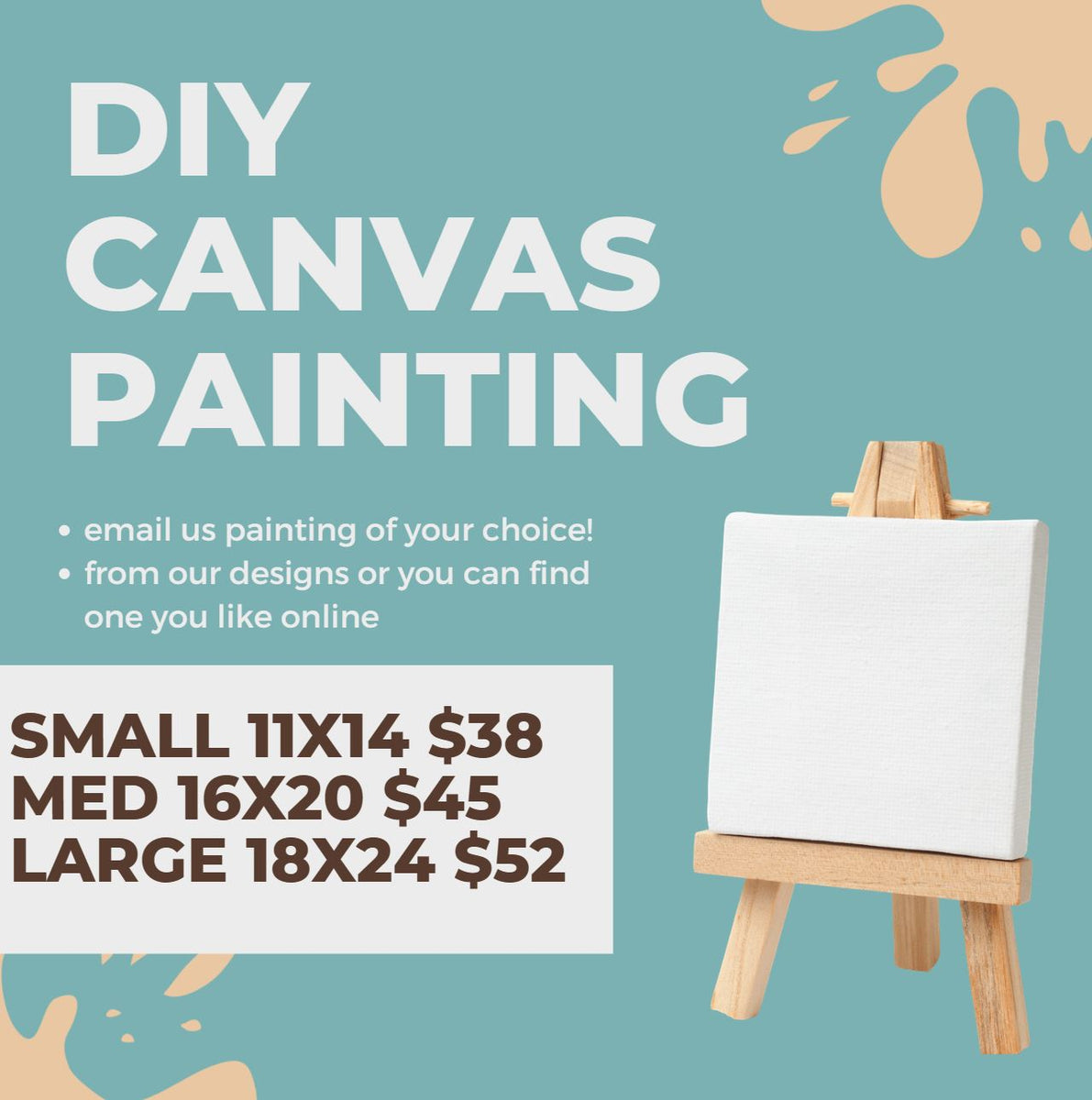 DIY CANVAS PAINTING Large 18x24 Canvas – Create & Escape Creative Studio /  DIY Workshops