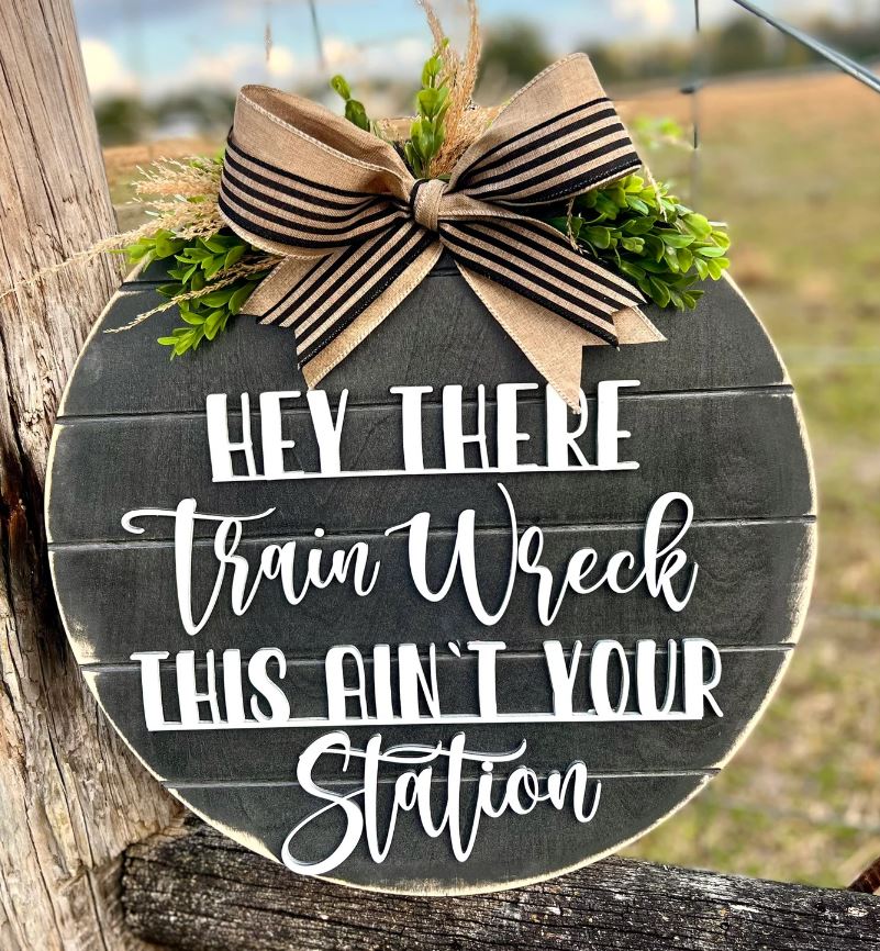 Train Wreck Sign 3D | Design 3