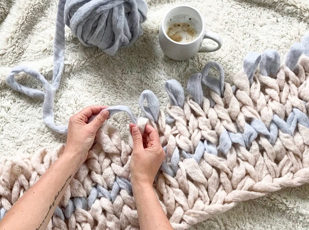 C&E use only: DIY Hand-Knit Blanket Design #2300 instructor fee- you buy your own yarn- text 978-826-4741 for yarn buying guide