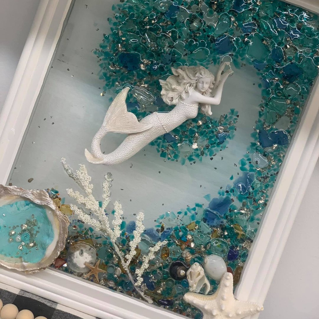 Sea Glass Resin Art