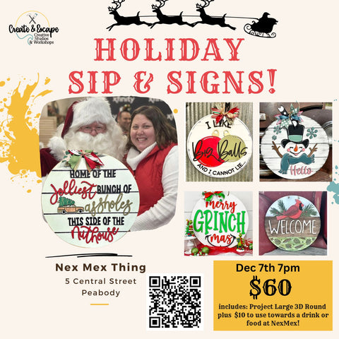 Holiday Sip & Signs 12/7 at 7:00 PM at NexMex