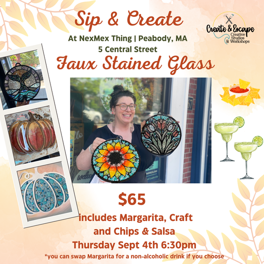 Sip & Create with Faux Stained Glass 9/4 6:30pm @ The NexMex Thing | Open Workshop