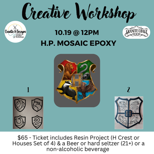 10.19.25 @12pm Harry Pottery Mosaic Epoxy  | Open Workshop