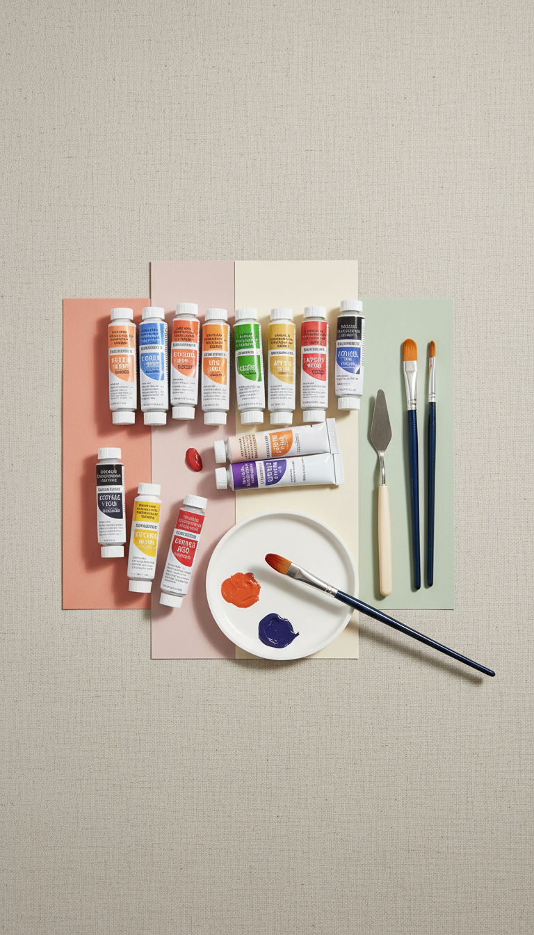 Acrylic Paint Set With Vibrant Pigments