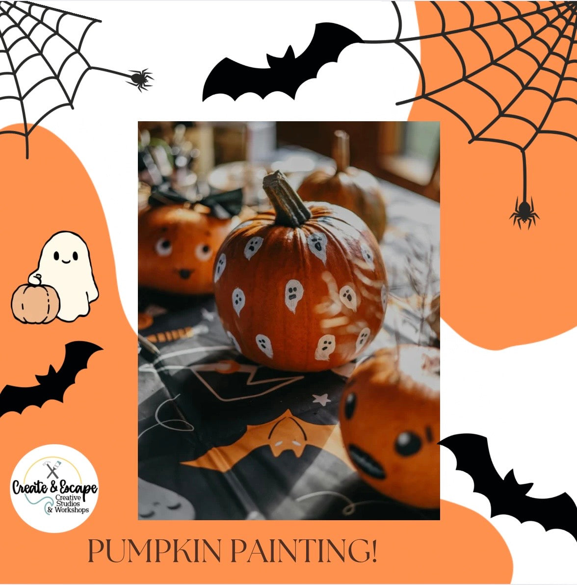 Pumpkin Painting Monday 10/12 6:30pm- Family Pumpkin Painting @ Create & Escape | Open Workshop