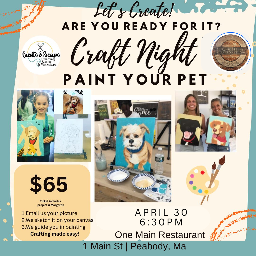 Paint your pet - 4/30/26 @6:30pm - One Main | Open Workshops