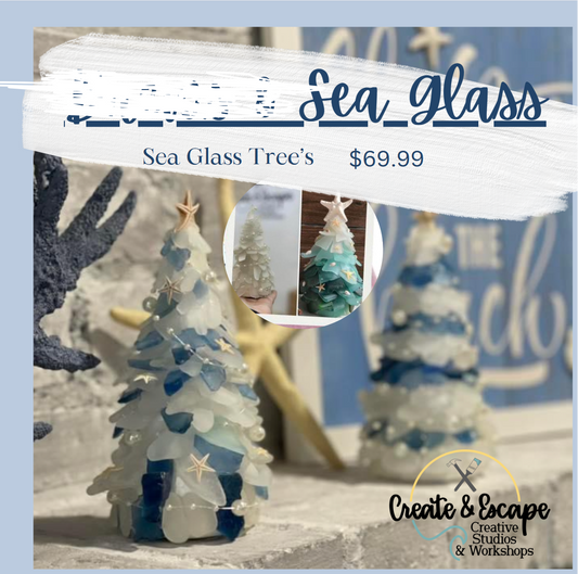 Saturday Sea Glass Trees & Sea Glass Frames Frames - Sea Glass Art Tree &| Open Workshop@ Create & Escape