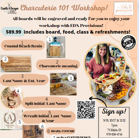 Charcuterie 101 Workshop with EDX Provisions 10.17 7pm | Open Workshop