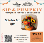 Sip & Plant Floral Pumpkin Arrangements @ Granite Coast Brewing Co | Open Workshop