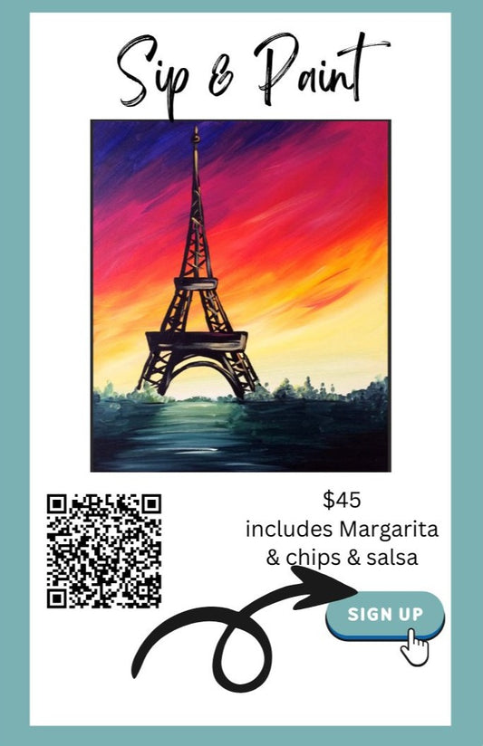 Eiffel Tower Sip and Paint at Nex Mex 2.15.2024 at 7:00!