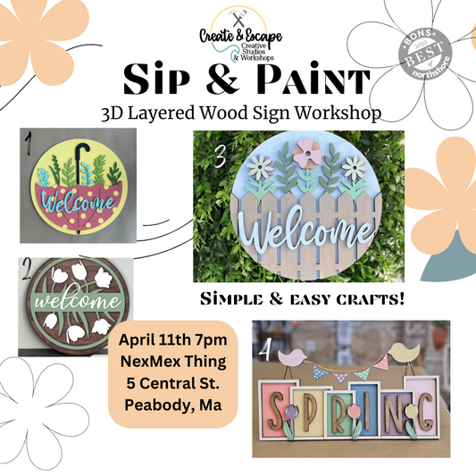 Spring Wood Sign Sip & Paint Workshop @ The NexMex Thing | Open Workshop