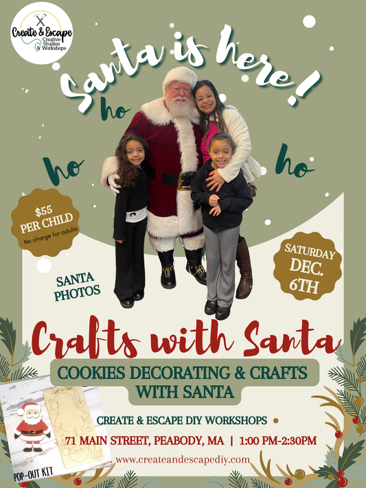 12.6.25 Sat @1pm, Kids Cookie Decorating & Crafts with Santa!