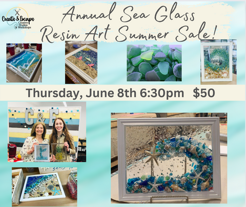 6th Annual Sea Glass Resin Art Event! | Open Workshop 6/8/23 6:30pm