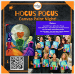 Oct 13th 6pm Hocus Pocus Canvas Paint Night & Trivia| Open Workshop Create & Escape