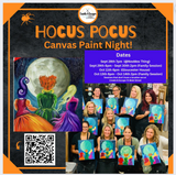 Oct 14th 2pm Hocus Pocus Canvas Paint Family Session| Open Workshop Create & Escape