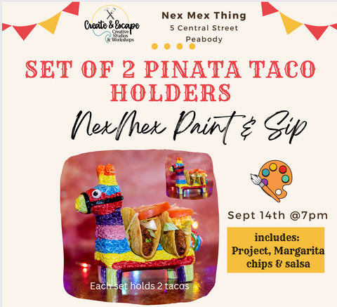 Sip & Paint Pinata Taco Holder (2 sets) Ceramics  7pm 9/14pm @NexMex Thing- Paint Night | Open Workshop