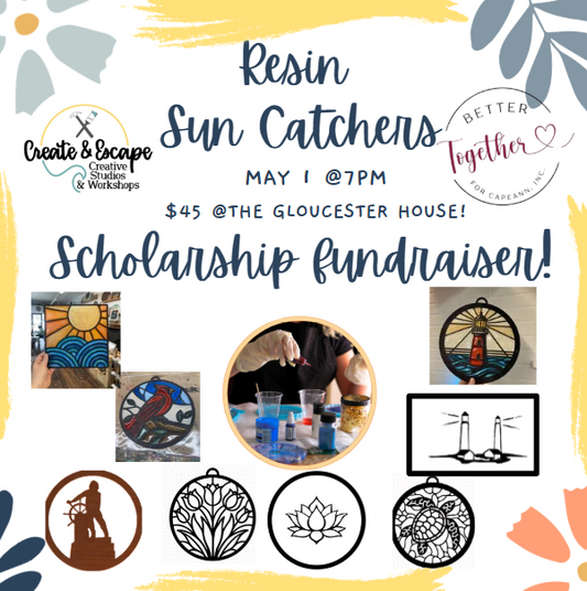 May 1st 6pm Resin Faux Stained Glass Sun Catchers @ The Gloucester House | Create & Escape Open Workshop