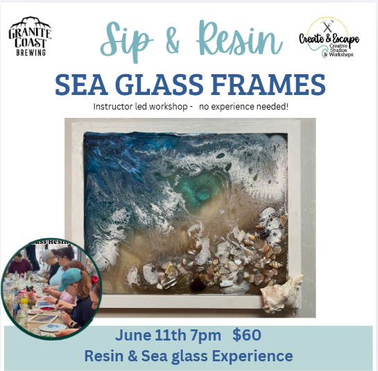 DIY Sea Glass Art & Resin Experience | 7.9.26 @6pm Create & Escape   | Private Event