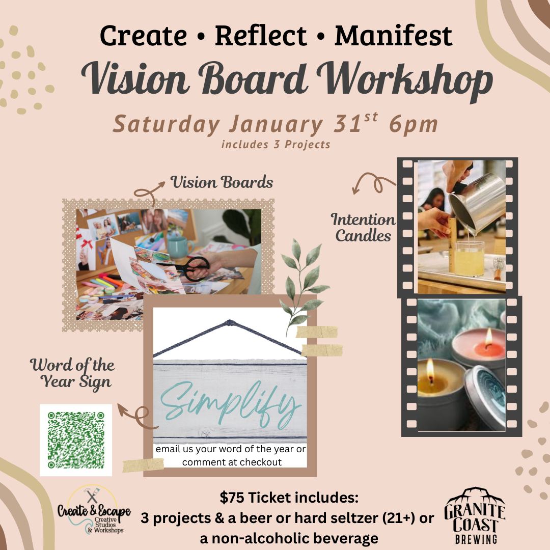 Vision Board workshop 1.31.26 Granite Coast Brewing Co