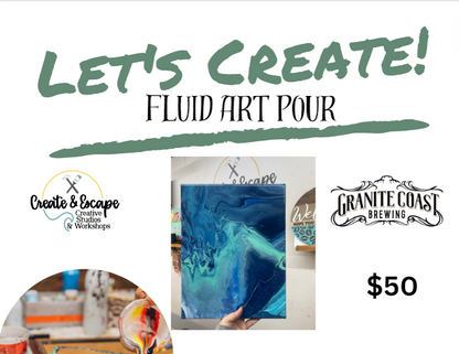Fluid Art at Granite Coast Brewing Company 3.15.24 7pm | Open Workshop