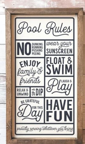 Pool Rules, 11"x24" | Design #1026