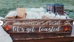 Family Name Firepit Caddy, personalized (Large) | Design #104