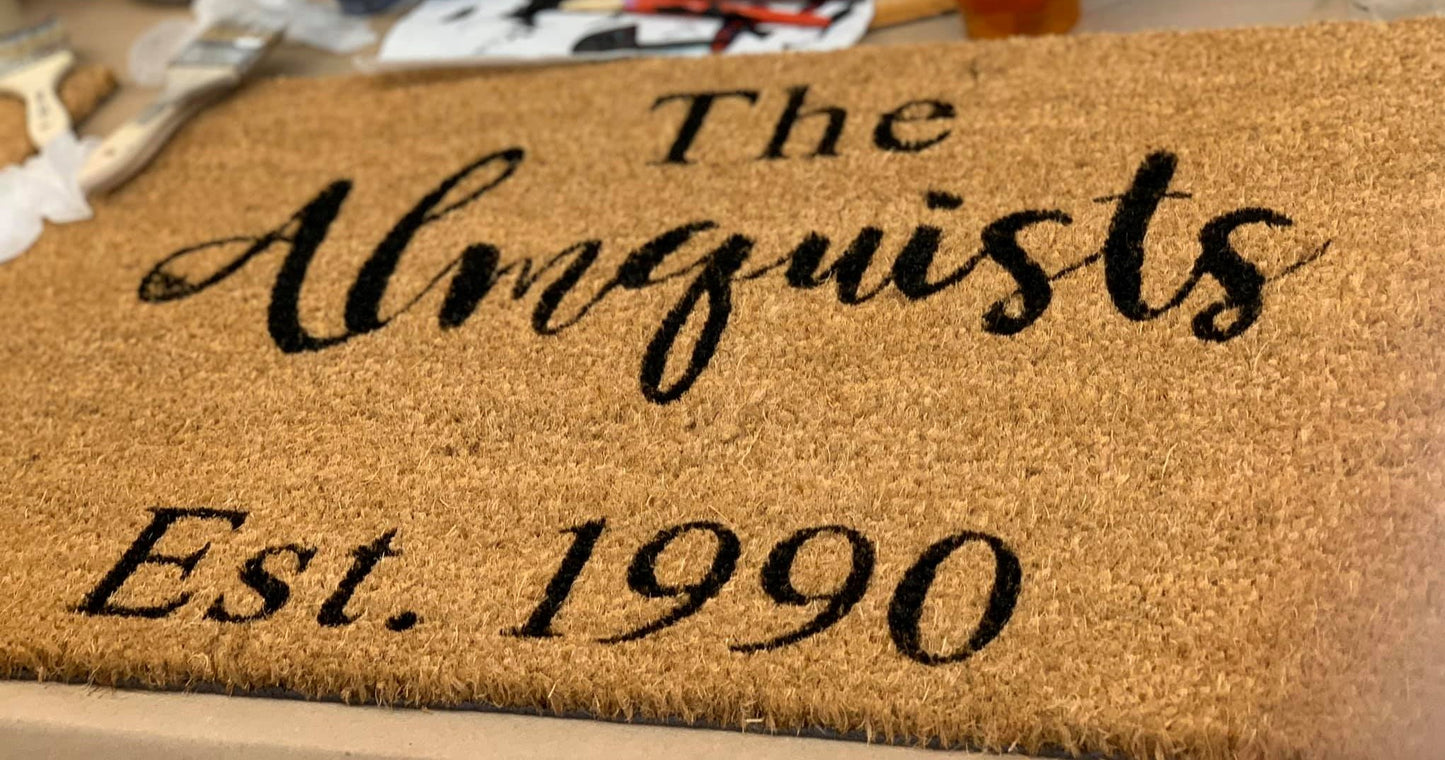 Modern [LAST NAME] Est [DATE] - Door Mat | Design #1208