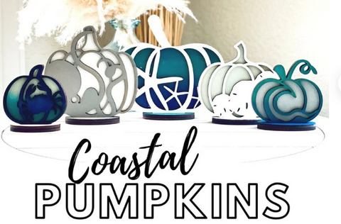 Coastal Pumpkins - standing set | Design #1369