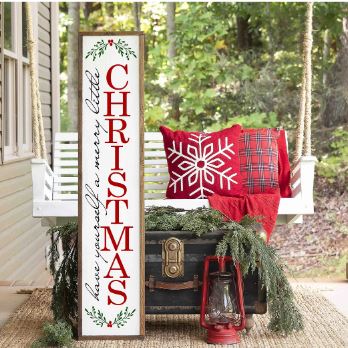 Merry Little Christmas porch plank, framed | Design #140062