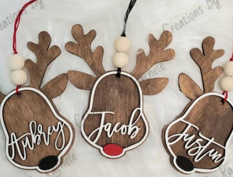 Reindeer Tags with name $10 each | Design #140073