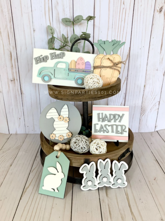 Happy Easter, Tiered Tray & 6pc Set | Design #1509