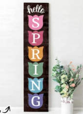 Hello Spring Flowers - Porch Sign | Design #1537