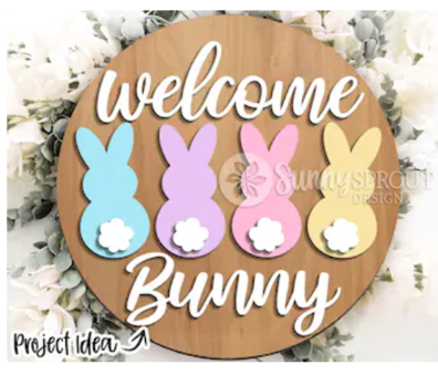 Welcome Bunny Tails, 3D | Design #1552