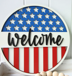 America Front Door Welcome Sign 3D | Design #1627