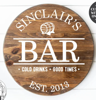 Bar Farmhouse Sign, personalized | Design #1734