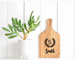 Laurels Initial + [Last Name] - Charcuterie Board | Design #2003