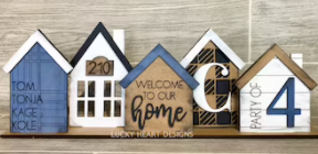 Set of 3D Houses, personalized | Design #209