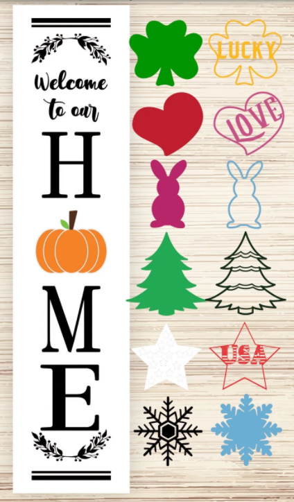 Welcome to our H-ME - Interchangeable Sign & Shapes | Design #304