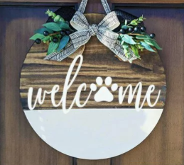 Welcome paw print - Door Hanger | Design #538