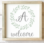 Initial Wreath Welcome, personalized | Design #552