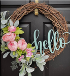 Wreath with Hello, Welcome, or Initial | Design #574