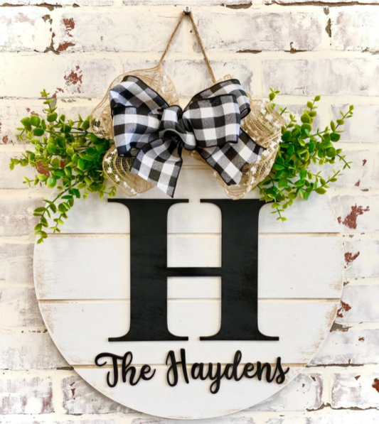 Farmhouse Initial Name Shiplap 3D | Design #580