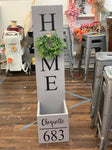 HOME with [NAME] and address + wreath - Porch Planter | Design #610