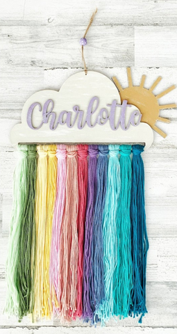 Cloud, Sun & Rainbow Yarn with [Name] 3D - Kids DIY-at-Home Kit | Design #725