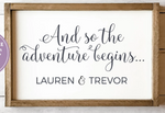 The Adventure Begins, personalized | Design #845