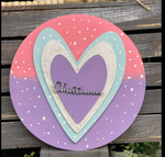 Layered hearts with name 3D | Design #848