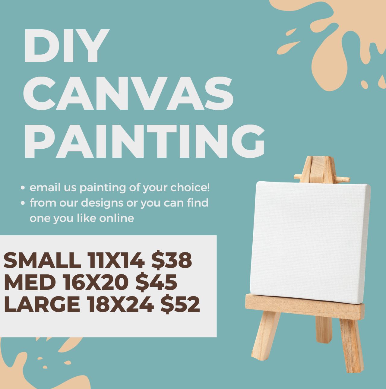 DIY CANVAS PAINTING Small 11x14| Canvas